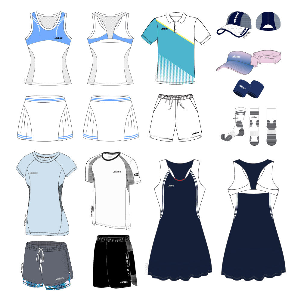 Coordinated sports apparel collection design drawings