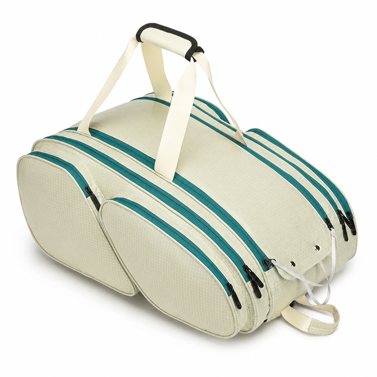 Custom pickleball paddle bag with carry handles and multiple compartments