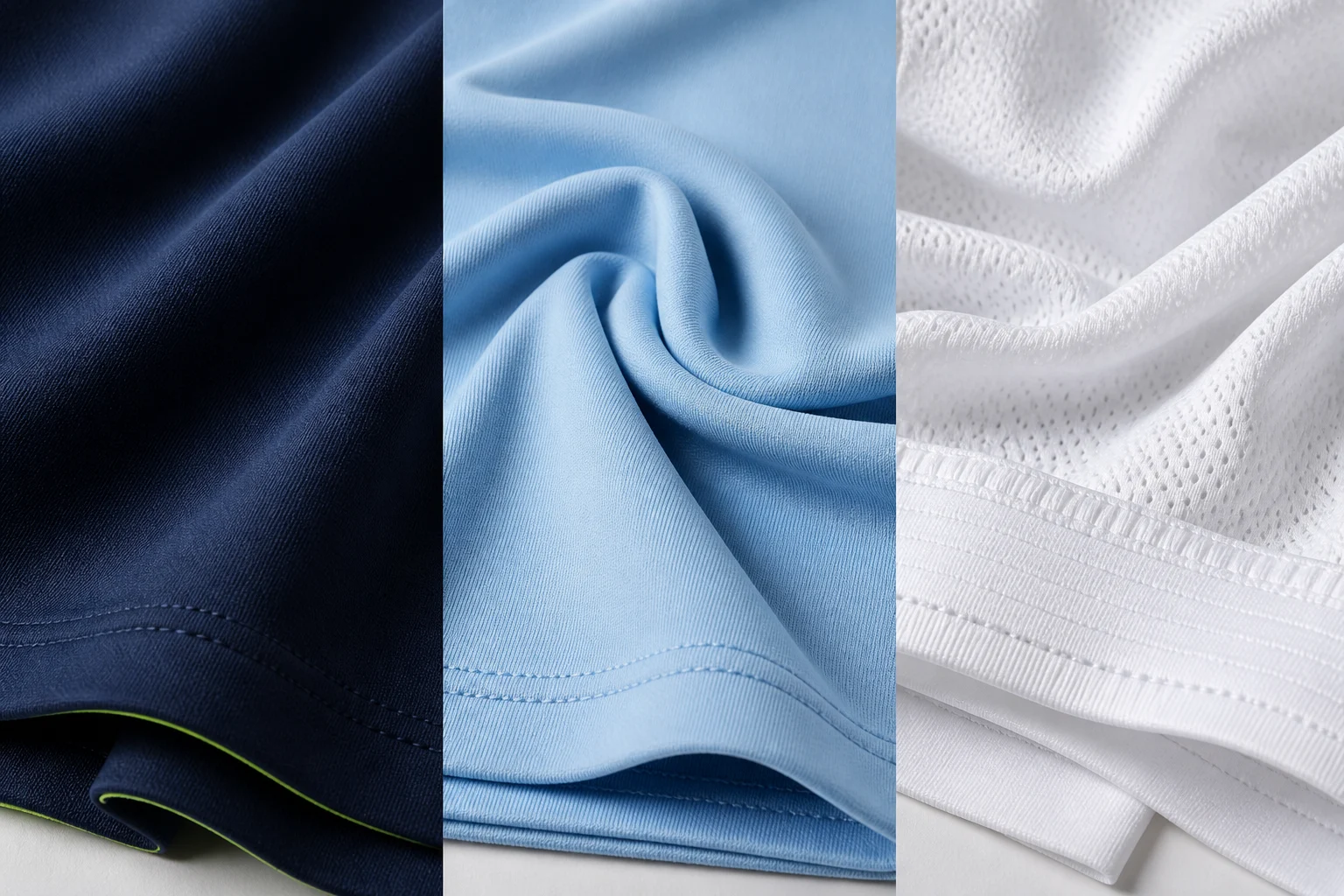 Outer skirt fabric, compression inner-short jersey and breathable waistband material for custom pickleball skorts